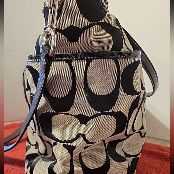 Coach Diaper Large Tote Bag Signature C Black Gray - Picture 9 of 13